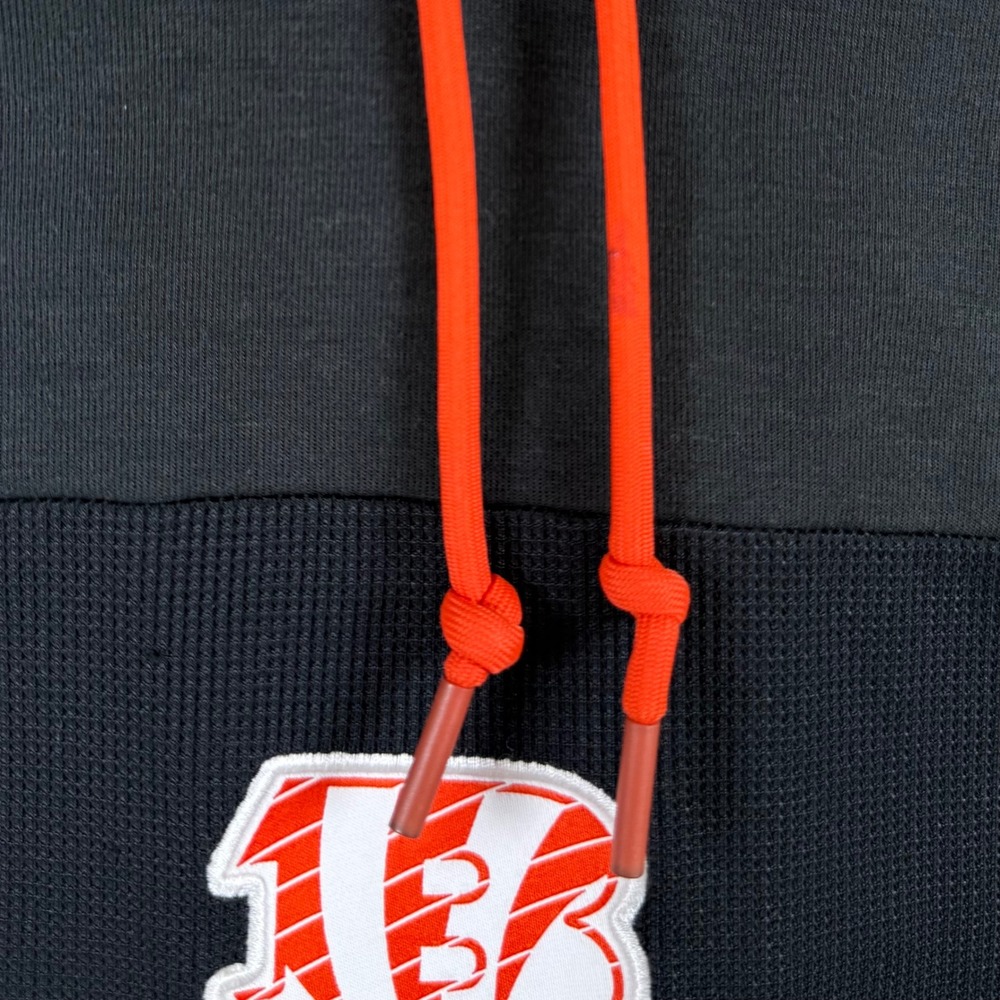 Nike Mens XL Cincinnati Bengals NFL Black Waffle Knit Pullover Hoodie - Picture 6 of 10